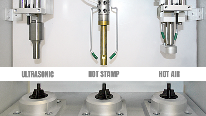 Comparison of three riveting methods: Ultrasound vs. heating stamp vs. hot air